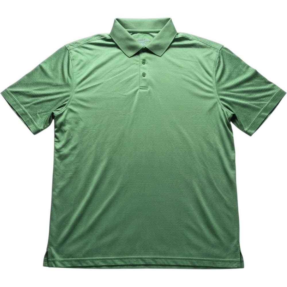 Slazenger Golf Polo Shirt Mens 2XL Green Stripe Short Sleeve Jersey Knit Top